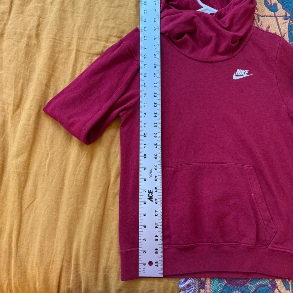 Nike Womens Cowl Neck Hoodie Dark Red‎ Heather Pullover XS Sweatshirt Logo